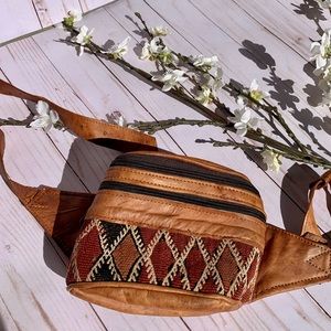 Fair Trade Moroccan Leather Fanny Pack/ Belt Bag